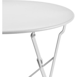 Set bistrot - ELORA - Ensemble repas de jardin - Table pliante Ø 60 cm + 2 ch...