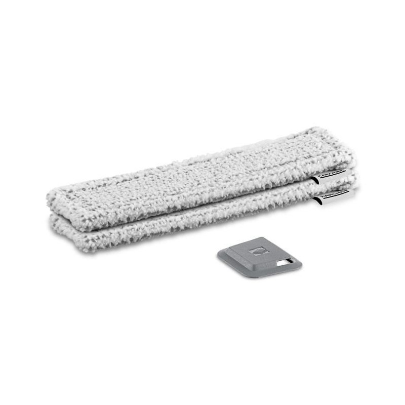 KÄRCHER Lot de 2 chiffons microfibres outdoor velcro gris