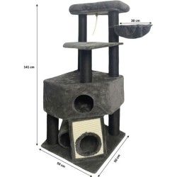 GUILY Arbre a chat stable - Idéal chats taille moyens - 50 x 50 x 141 cm - Gr...