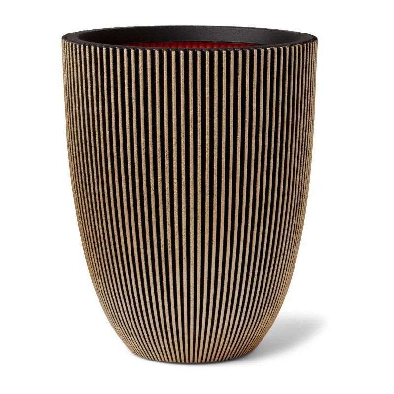 CAPI EUROPE Vase élégant GROOVE - 34x46 cm - Noir et doré - Résistant aux int...