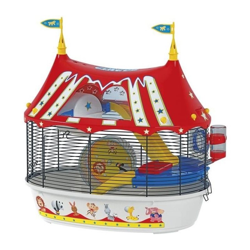 Cage Pour hamster Circus Fun 49,5*34*42,5 cm - Rouge - FERPLAST