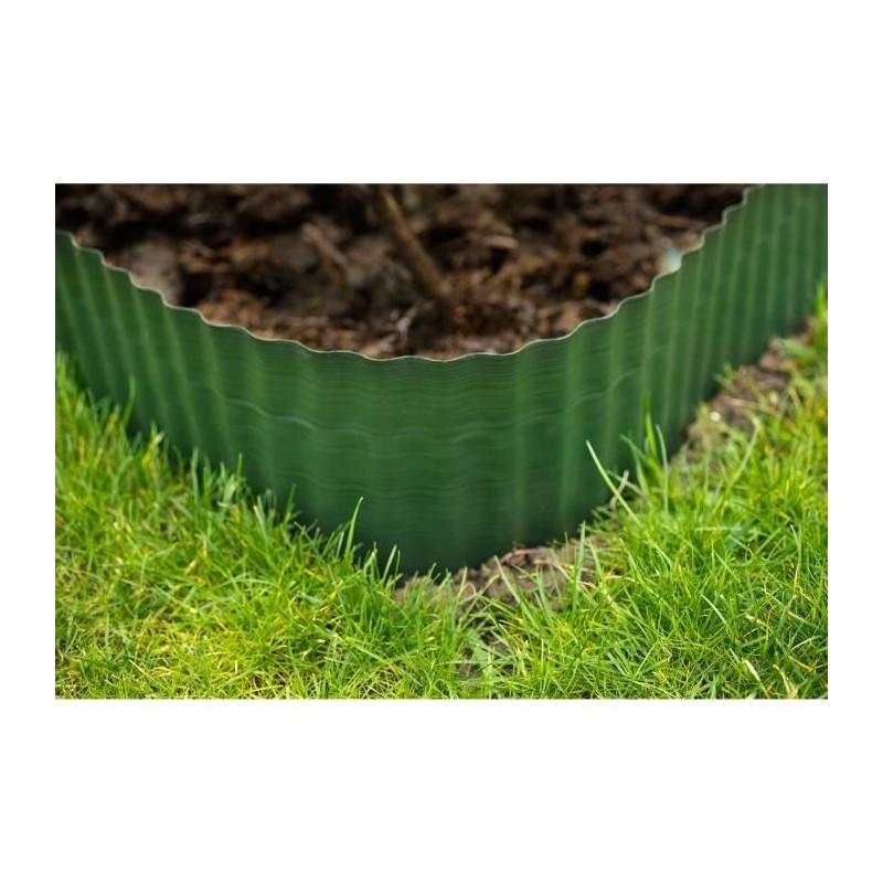 Bordure gazon polyéthylene verte H15 cm x 9 m - NATURE