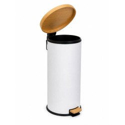 KITCHEN MOVE Poubelle de cuisine a pédale Forest - 30L - Blanc mat