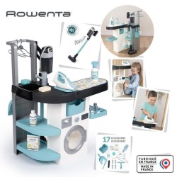 Smoby - Rowenta - Buanderie enfant - Jeu d'imitation - Sons réalistes - 17 ac...