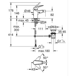 Mitigeur monocommande bidet - GROHE Swift - 24332001 - Chromé - Avec rotule -...