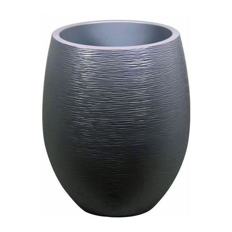 Pot de fleurs Rond Egg Ø 50cm - EDA - Graphit - 53 L - Ø 50 x H. 53 cm - Gris...