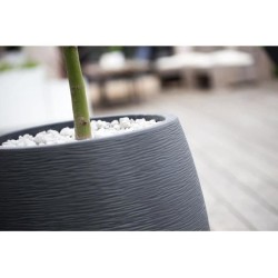 Pot de fleurs Rond Egg Ø 50cm - EDA - Graphit - 53 L - Ø 50 x H. 53 cm - Gris...