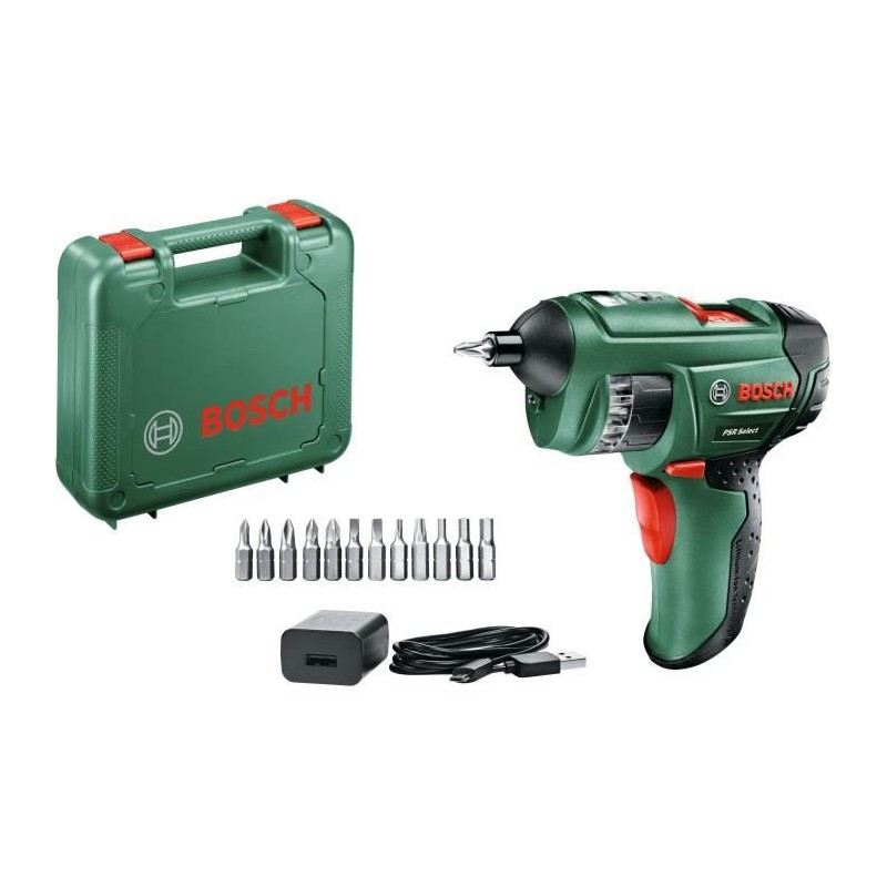 Visseuse sans fil Bosch - PSR Select (Batterie 3,6V - 1,5Ah intégrée avec cha...