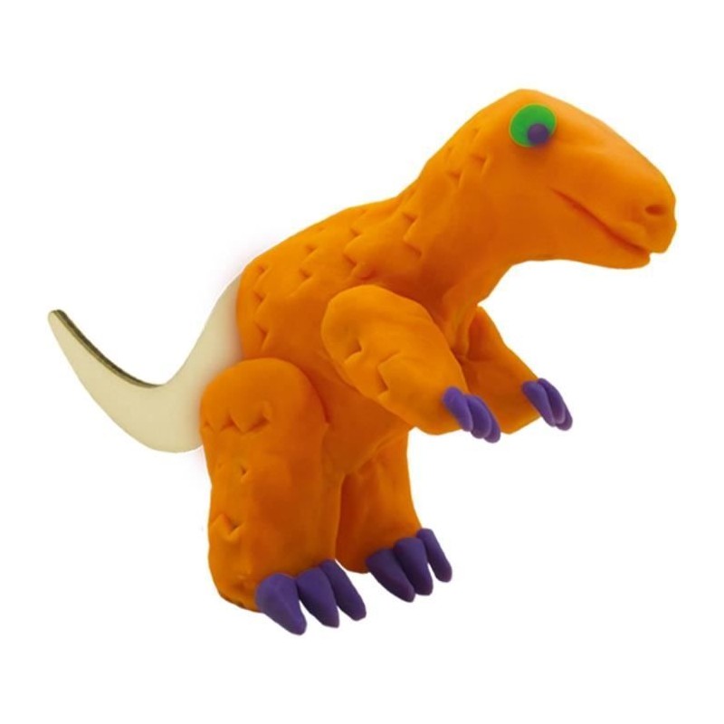 Pâte a modeler - Squelettes de dinosaures en bois - Orange et violet