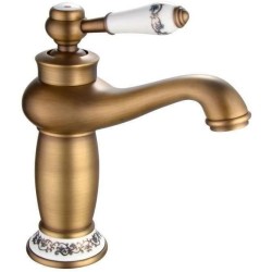 Mitigeur lavabo ROUSSEAU MARPLE vieux bronzé - cartouche céramique et aérateu...