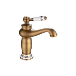 Mitigeur lavabo ROUSSEAU MARPLE vieux bronzé - cartouche céramique et aérateu...
