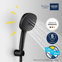 Ensemble de douche avec pommeau 2 jets, support et flexible - GROHE Vitalio C...
