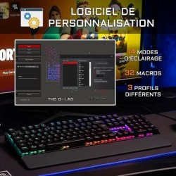 Clavier Gamer - The G-Lab - KEYZ RUBIDIUM - Mécanique (Switch Rouge) - Repose...