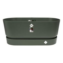 ELHO Jardiniere avec roues Greenville Terrasse 80 - L 35 x W 78 x H 33.5 cm- ...