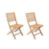 Lot de 2 chaises de jardin pliantes - EDEN - Bois Eucalyptus FSC - 57,5 x 46,...