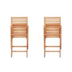 Lot de 2 chaises de jardin pliantes - EDEN - Bois Eucalyptus FSC - 57,5 x 46,...