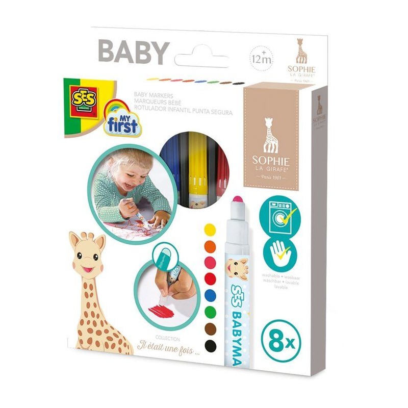 SES Creative - My first - Sophie la girafe - Feutres pour bébé -