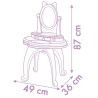 Smoby - Gabby et la Maison Magique - Coiffeuse enfant 2 en 1 - Tabouret inclu...