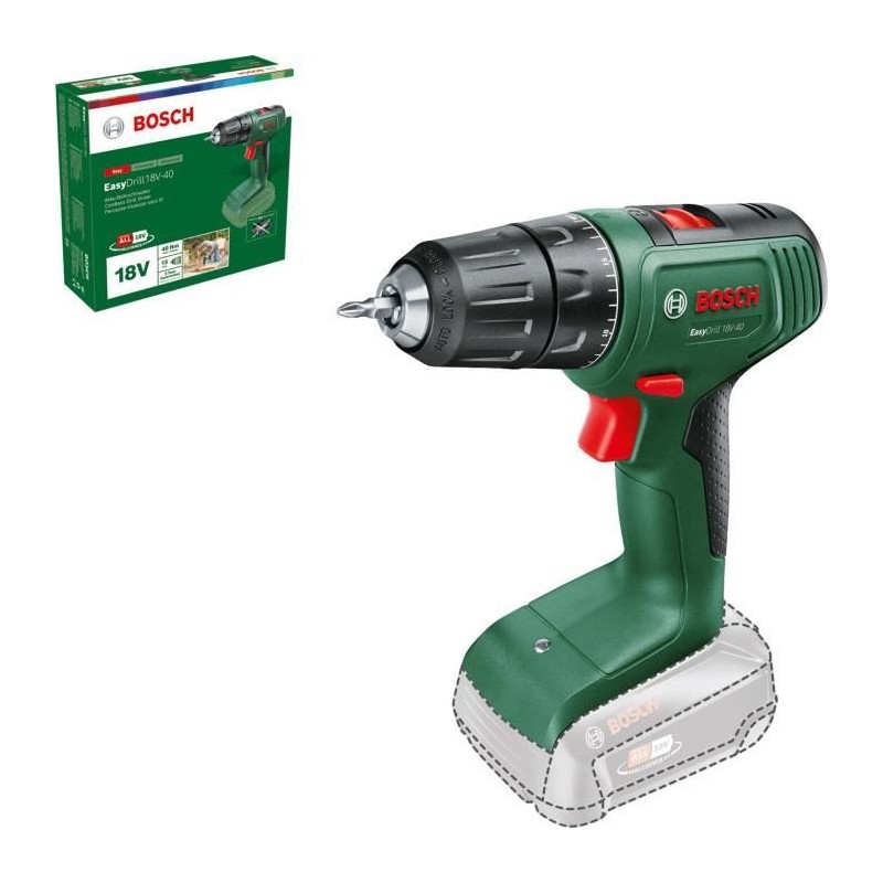 Perceuse visseuse - Bosch - EasyDrill 18V-40 - Sans batterie - Mandrin 13 mm ...