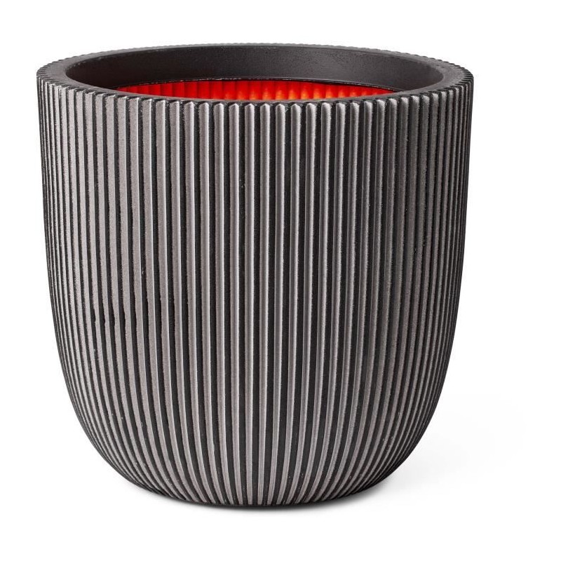 CAPI EUROPE Pot de fleurs boule GROOVE NL - 43x41 cm - Anthracite