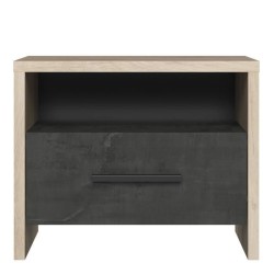 DEMEYERE Table de chevet 1 tiroir - Décor Chene Kronberg - L 49,6 x P 36,3 x ...