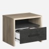 DEMEYERE Table de chevet 1 tiroir - Décor Chene Kronberg - L 49,6 x P 36,3 x ...