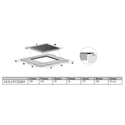 Plaque de cuisson vitrocéramique OCEANIC - 2 foyers - 2900W - commandes sensi...
