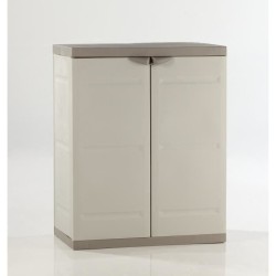 TITANIUM PLASTIKEN Armoire basse 2 portes avec étageres l70 x p44 x h88 cm Be...