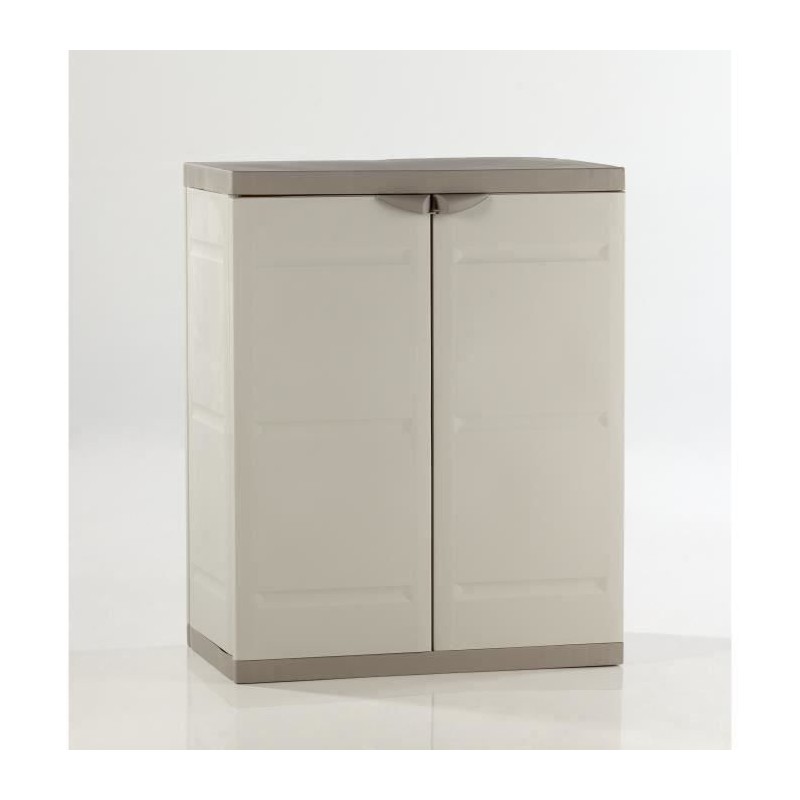 TITANIUM PLASTIKEN Armoire basse 2 portes avec étageres l70 x p44 x h88 cm Be...