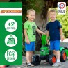 Tracteur a pédales Supercharger rouge FALK avec capot ouvrant et remorque