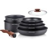 Batterie de cuisine 8 pieces ARTHUR MARTIN - Aluminium - Poignée Bois - Tous ...