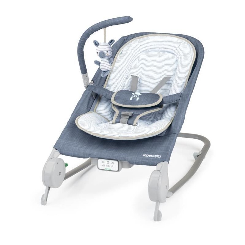 INGENUITY Transat a bascule bébé, massage ventre, Chambray, cadeau bébé, Plia...