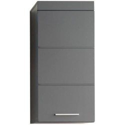 Meuble de salle de bain Rangement haut - 1 porte - Gris - L 37 x P 23 x H 77 ...