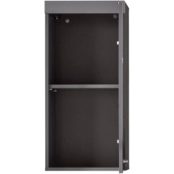 Meuble de salle de bain Rangement haut - 1 porte - Gris - L 37 x P 23 x H 77 ...