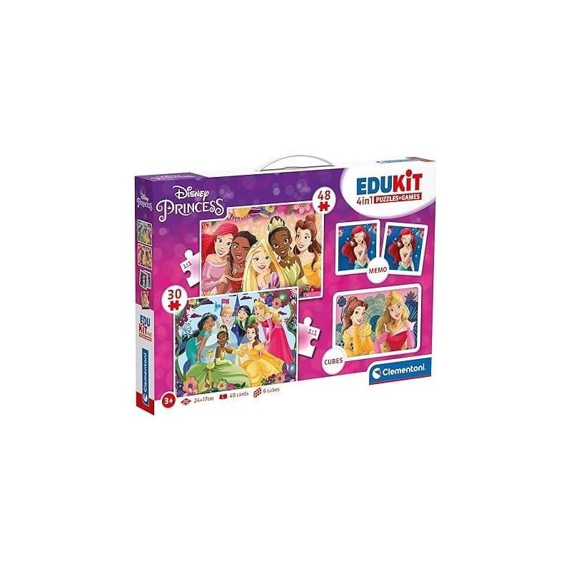 Clementoni - Edukit - Disney Princesses - Coffret apprentissage 4 en