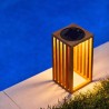 Lanterne solaire décorative - LUMISKY - CHENNAI - H30 cm - En bois teck massi...
