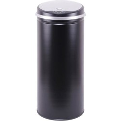 Poubelle automatique 42 L - Acier inox avec cerclage - Finition Noire - KITCH...
