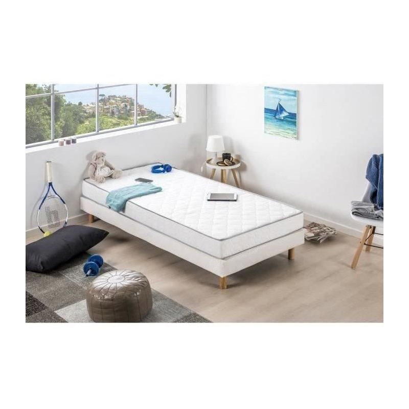 Matelas 90x190 cm - Mousse - Ferme 14 cm - 5 zones de confort - DEKO DREAM Ha...