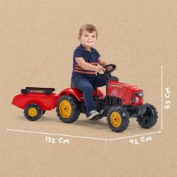 Tracteur a pédales SuperCharger - FALK - Volant directionnel et remorque - Fa...