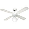 Ventilateur de plafond réversible FARELEK BALI - Ø 107 cm, 4 pales blanches /...