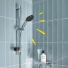 Ensemble de douche avec pommeau 2 jets, barre 60cm, flexible et tablette- GRO...
