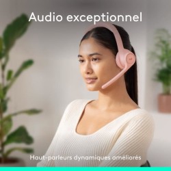 Casque - Sans fil - Logitech - Zone 300 - Bluetooth - Anti-parasite - Rose