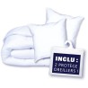 Pack couette 220x240 cm + 2 oreillers 60x60 cm + 2 proteges oreillers 60x60 c...