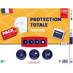 Pack couette 220x240 cm + 2 oreillers 60x60 cm + 2 proteges oreillers 60x60 c...