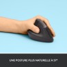 Souris - Sans Fil - Logitech - Lift Ergonomique Verticale - Graphite - Gaucher
