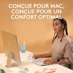 Souris - Sans Fil - Logitech - Lift Ergonomique Verticale - Blanc - Droitier ...