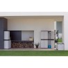 Armoire basse 2 portes TITANIUM PLASTIKEN avec étageres - Beige et Noire - In...