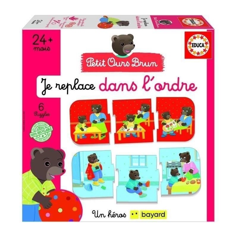 Jeu d'apprentissage - EDUCA - J'Associe Les Séquences Logiques - Petit ours brun