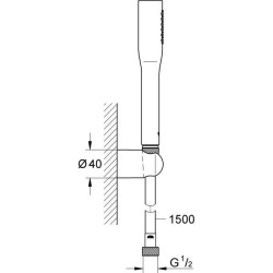 Ensemble de douche - GROHE - Vitalio Get Stick - Economie d'eau - Chrome - Su...