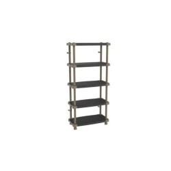 Étagere haute PLASTIKEN TITANIUM - 5 plateaux bi-couleur - Noir et Taupe - 30...